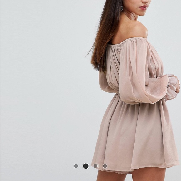 ASOS DESIGN Off Shoulder Romper With Cut Out Detail - Picture 4 of 12